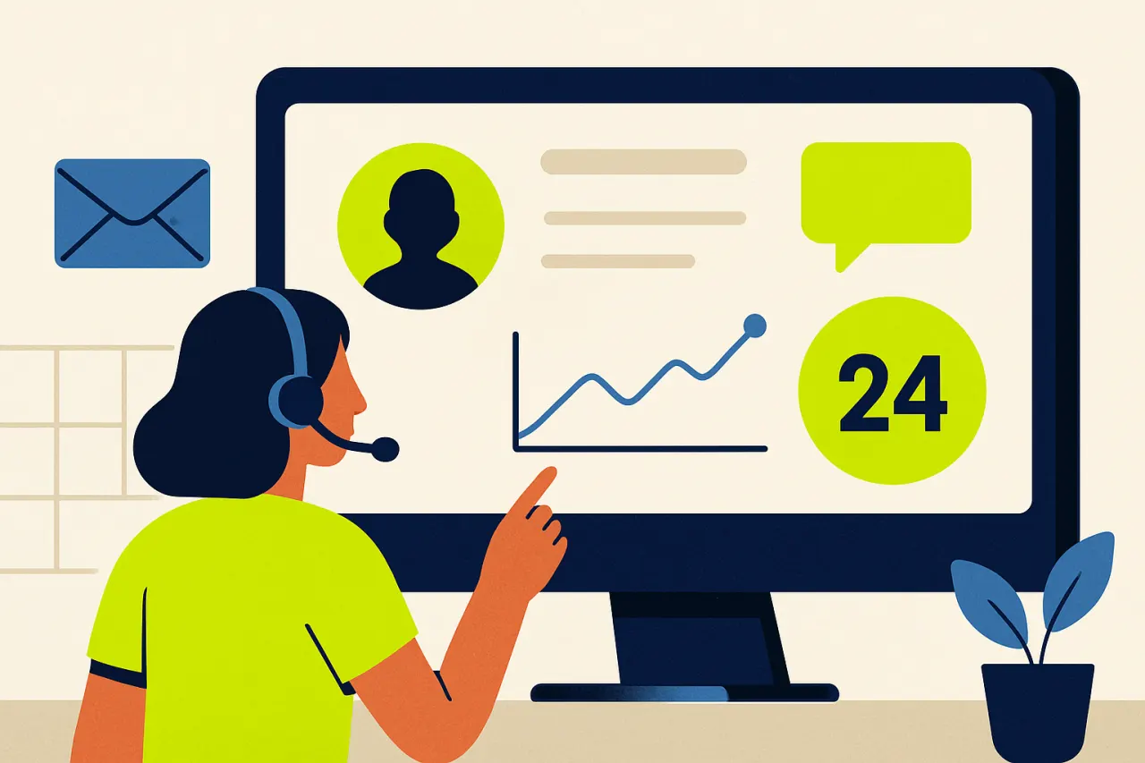 Dashboard met klantcontact en cijfers